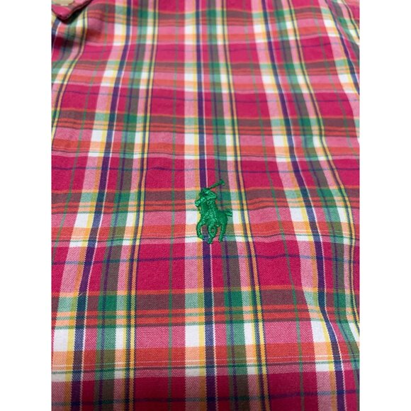 Ralph Lauren Men’s S / P Custom Fit Pink Green Logo Hit Button Down Shirt Long S - Picture 3 of 7